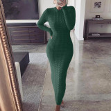 Fashion Twist Long Sleeve Woolen Knit Dress  GBLH-2808#