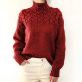 Solid Color High Collar Sweater GBLH-9856#