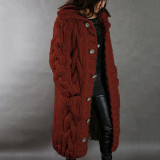 Plus Size Long Sleeve Cardigan Sweater Coat GBLH-92288#
