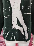 Loose Print Long Sleeve Sweater GBLH-98799#