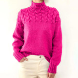 Solid Color High Collar Sweater GBLH-9856#