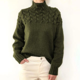 Solid Color High Collar Sweater GBLH-9856#