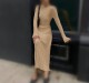 Long Sleeve O Neck Knits Maxi Dress GBLH-9688#