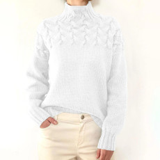 Solid Color High Collar Sweater GBLH-9856#