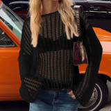 Beach Hollow Out Sunscreen Knit Top GBLH-9859#