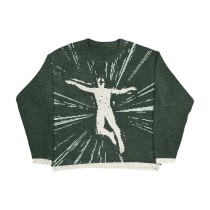 Loose Print Long Sleeve Sweater GBLH-98799#
