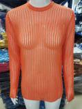 Long Sleeve Round Neck Thin Knit Top GBLH-9853#