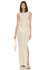 Sleeveless Knits Solid Color Maxi Dress GBLH-133202#