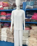 Plus Size Solid Color Hollow Out Dress Knits Two Piece Set GBLH-9009#