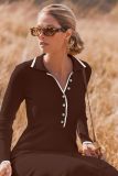 Fashion Lapel Knits Long Dress GBLH-131131#