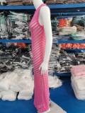 Sleeveless Knits Solid Color Maxi Dress GBLH-133202#
