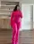 Solid Color Tight Long Sleeve Micro Flare Pants Suit CH-24057
