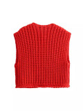 Solid Color Sleeveless Sweater Vest LM-8384