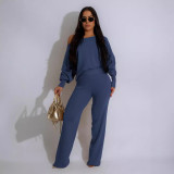 Solid Color Thickened Sweatshirt Casual Loose Pants Set SFY-569