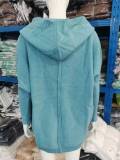 Hooded Collar Knit Bat Sleeve Loose Sweater GBLH-2101#