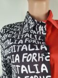 Fashion Irregular Color Clash Shirt Dress LSL-6520