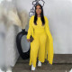 Long Sleeve Coat Sleeveless Vest Wide Leg Pants 3 Piece Set SFY-565