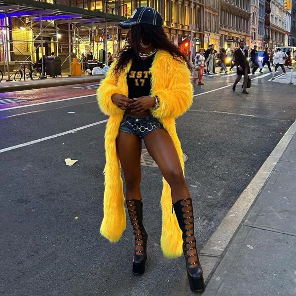 Thickened Faux Fur Long Coat Jacket YNSF-2658