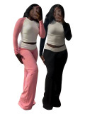 Contrast Color Long Sleeve Tight 2 Piece Pants Set CH-24061
