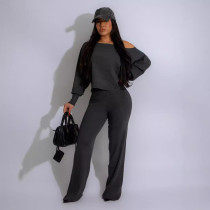 Solid Color Thickened Sweatshirt Casual Loose Pants Set SFY-569