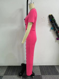 Irregular Neckline  Button Down Wide Leg Jumpsuit NY-10893