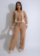 Stripe Cardigan Knits Casual Three Piece Pants Set ZSD-0336