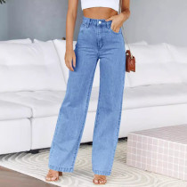 Fashion Washed Wide Leg Jeans GKNF-24223