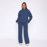 Solid Long Sleeve Hooded Sweatshirt Pants 2 Piece Set SSNF-211467