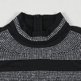 Hot Drill Long Sleeve Slim Mini Dress NY-3261