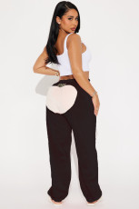 Sport Elastic Waist Loose Velour Pants MUE-8077