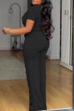 Irregular Neckline  Button Down Wide Leg Jumpsuit NY-10893