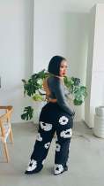 Kapok Print Loose Straight Pant GCNF-0220
