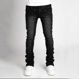 Men's Pearl Denim Stacking Straight Jeans GDMY-3038