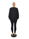 Solid Color V Neck Sweater Tight Pants 2 Piece Set GCNF-0222