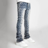 Men's Pearl Denim Stacking Straight Jeans GDMY-3038