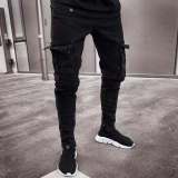Men's Denim Holes Zipper Tight Jeans GDMY-829