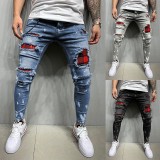 Men's Slim Washed Holes Pencil Jeans GDMY-1993