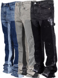 Men's Appliqued Denim Stacked Flare Jean  GDMY-MGD661
