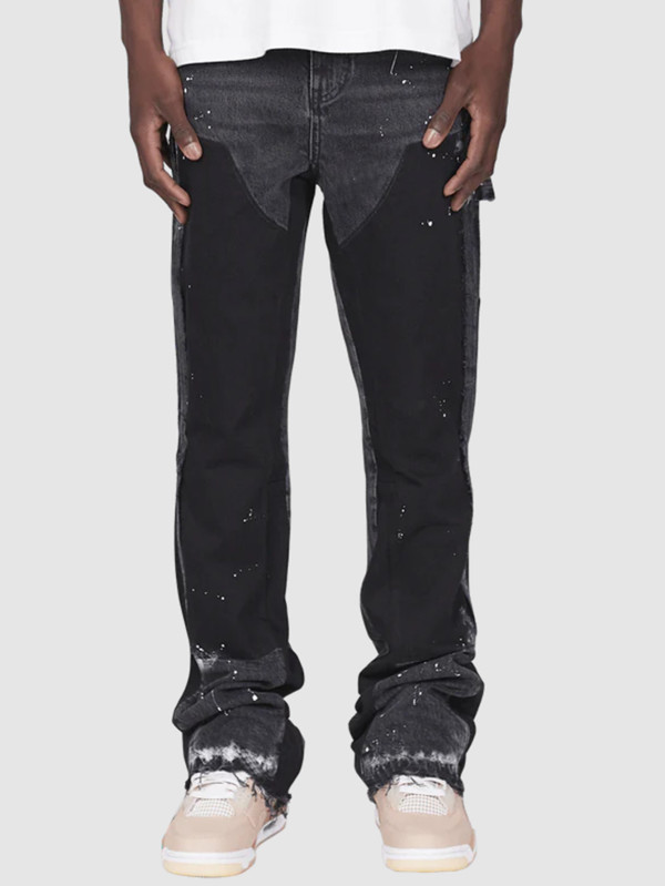 Men's Appliqued Denim Stacked Flare Jean  GDMY-MGD661