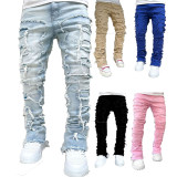 Men's Fashion Straight Brushed Jeans GDMY-CK3001
