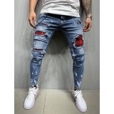 Men's Slim Washed Holes Pencil Jeans GDMY-1993