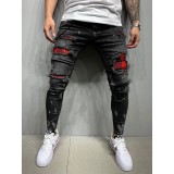 Men's Slim Washed Holes Pencil Jeans GDMY-1993