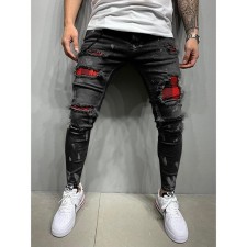 Men's Slim Washed Holes Pencil Jeans GDMY-1993