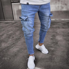Men's Plus Size Denim Holes Zipper Jean GDMY-LF806