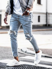 Men's Fashion Denim Holes Tight Jeans GDMY-1903