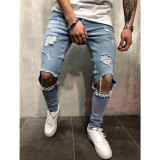 Men's Plus Size Fashion Holes Pencil Jeans GDMY-11098