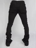 Men's Fashion Holes Denim Zipper Stacked Jeans GDMY-MGD1090