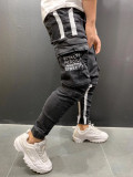 Men's Zipper Pocket Patchwork Pencil Jeans GDMY-1952