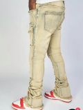 Men's Fashion Holes Denim Zipper Stacked Jeans GDMY-MGD1090