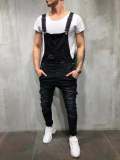 Men's Holes Denim Slim Back Pants Jumpsuit GDMY-828